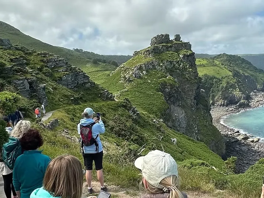 A guided walk above Castle Rock in the Valley of Rocks, near Lynmouth